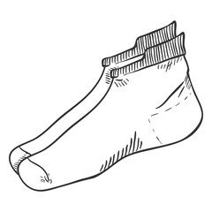 Poster - Vector Outline Sketch Illustration - Sport Socks