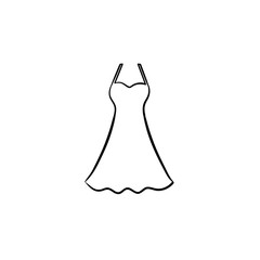 Sticker - Sundress hand drawn outline doodle icon. Dress for summer wear vector sketch illustration for print, web, mobile and infographics isolated on white background.