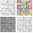 100 criminal offence icons set vector in 4 variant for any web design isolated on white
