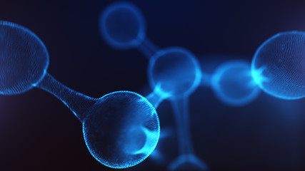 Wall Mural - 3d illustration of abstract molecule. concept of science or medicine