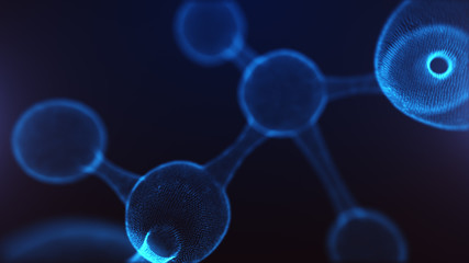 Wall Mural - 3d illustration of abstract molecule. concept of science or medicine