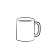 Mug of hot drink hand drawn outline doodle icon. Coffee mug with steam vector sketch illustration for print, web, mobile and infographics isolated on white background.