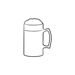 Poster - Mug of beer hand drawn outline doodle icon