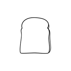 Sticker - Whole wheat toast bread hand drawn outline doodle icon. Slice of bread for sandwich vector sketch illustration for print, web, mobile and infographics isolated on white background.