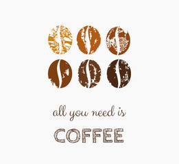 Wall Mural - coffee beans symbol