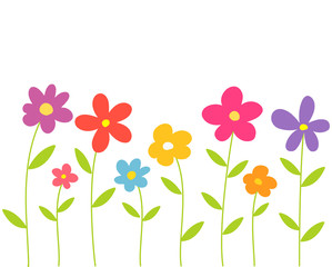 Wall Mural - colorful spring flowers.