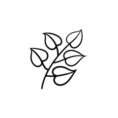 Sticker - Linden leaves hand drawn vector outline doodle icon. Vector sketch illustration of linden branch with leaves for print, web, mobile and infographics isolated on white background.