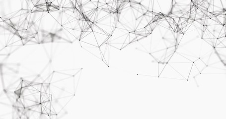 Wall Mural - 4k abstract background video. Futuristic style card. Elegant background for business presentations. Lines, point, polygon in 3d space.