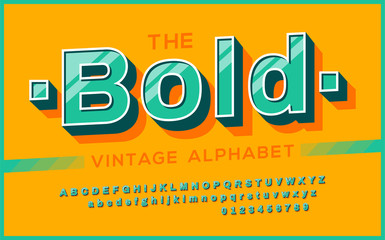 Wall Mural - Retro Font 90's, 80's. typography design, Simple Bold Style. Vector abc alphabet