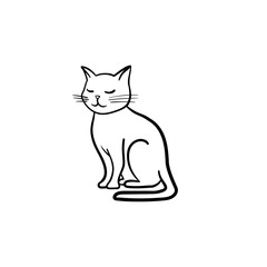 Sticker - Cat hand drawn outline doodle icon