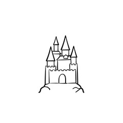 Canvas Print - Fairytale castle hand drawn outline doodle icon. Castle vector sketch illustration for print, web, mobile and infographics isolated on white background.