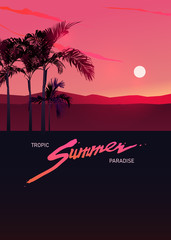 Wall Mural - tropic summer paradise background template