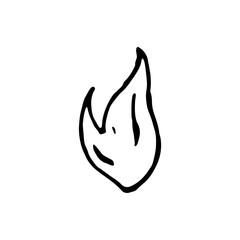 Wall Mural - Handdrawn doodle fire icon. Hand drawn black sketch. Sign symbol. Decoration element. White background. Isolated. Flat design. Vector illustration