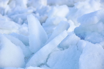 big white and blue pieces of ice and snow. debacle. ice background texture