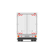Moving and delivery truck. Back side truck for transportation cargo. Vector stock illustration in flat style isolated on white background