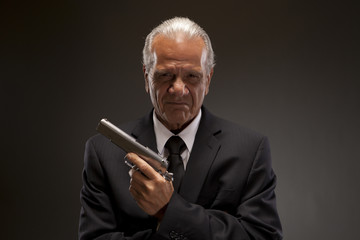 Businessman with handgun