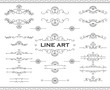© Gryva - Line art frames and scroll elements. Floral linear border design elements. Flourishes Calligraphic ornaments. Vector elements for wedding or Valentine`s day cards, invitation, flyer etc.