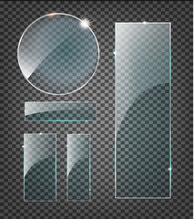 Wall Mural - vector modern transparent glass plates set on sample background. eps10