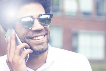 Wall Mural - Beautiful happy man outside