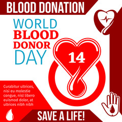 Wall Mural - World Blood Donor Day medical banner design