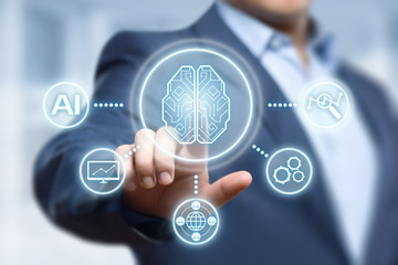 Wall Mural - artificial intelligence machine learning business internet technology concept