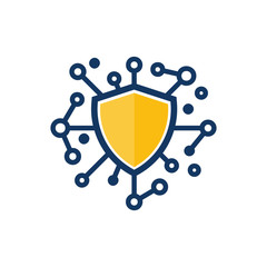 Canvas Print - Shield Network Logo Icon Design