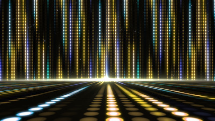 Poster - Digital abstract moving light dots pattern for stage background and screensaver