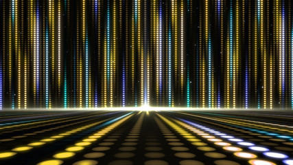 Poster - Digital abstract moving light dots pattern for stage background and screensaver