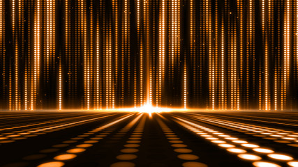 Poster - Digital abstract moving light dots pattern for stage background and screensaver