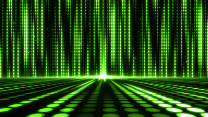 Fototapete - Digital abstract moving light dots pattern for stage background and screensaver
