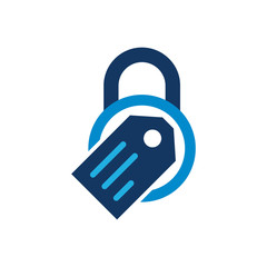 Wall Mural - Tag Lock Logo icon Design