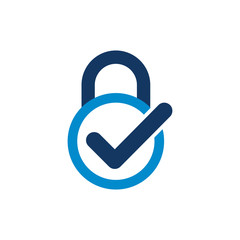 Sticker - Check Lock Logo Icon Design