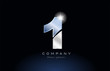 metal blue number 1 one logo company icon design