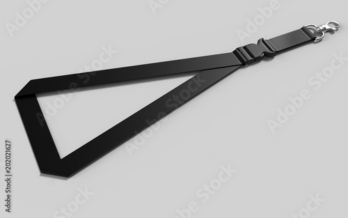 Photographie Blank Lanyard with metal snap hook and detachable plastic buckle for print design presentation