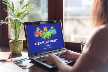 Sticker - recruitment concept on a laptop screen