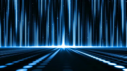 Poster - Futuristic abstract glittering colorful and elegance light dots pattern for stage show and video jockey background and screensaver