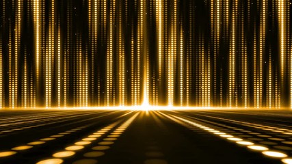 Poster - Futuristic abstract glittering colorful and elegance light dots pattern for stage show and video jockey background and screensaver