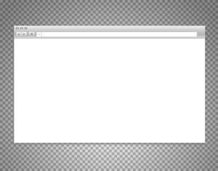Fototapete - Website window mockup isolated on transparent background. Layered illustration