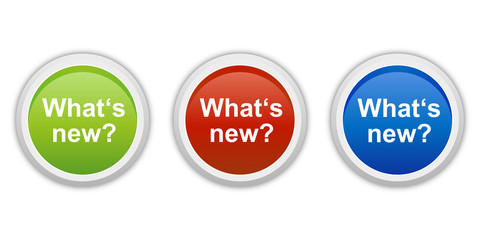 Sticker - rundes Button Set grün rot blau - What's new?