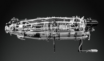 Wall Mural - Turbine Engine Profile. Aviation Technologies.