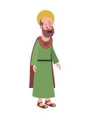 Poster - apostle of Jesus with halo character vector illustration design