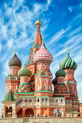 Fototapete - St. Basil Cathedral, Red Square, Moscow. Close up vertical orientation,