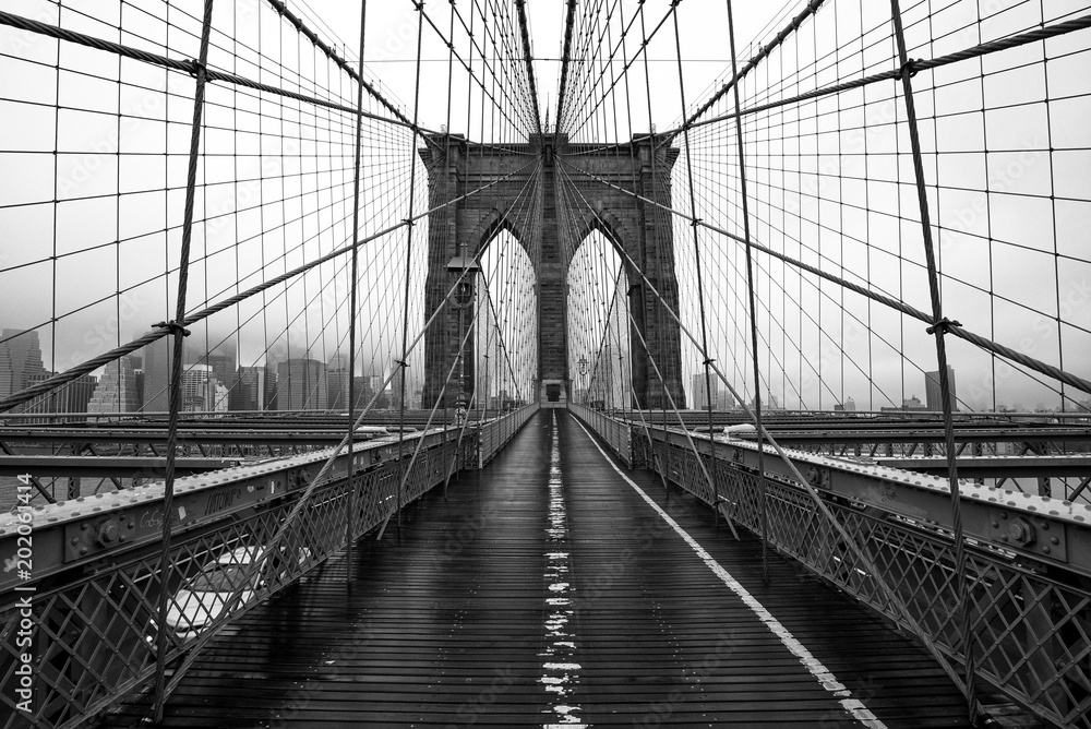 Brooklyn bridge of New York City - obrazy, fototapety, plakaty 