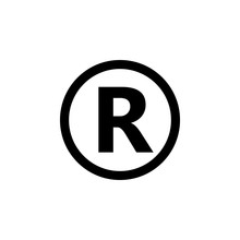 Registered Trademark Symbol. Vector Illustration, Flat Design.