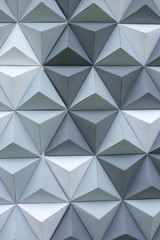 Wall Mural - style, texture, decoration concept. futuristic background composed of three dimensional triangles in various shades of grey colour that created rhombuses