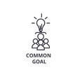 common goal thin line icon, sign, symbol, illustation, linear concept vector 