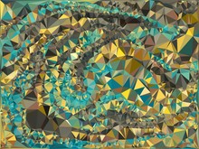 Abstract Gold And Turquoise Polygonal Texture Background. Geometric Marble Pattern For Graphic Design. Can Be Used As Print Or Wallpaper. Swirl Trangle Futuristic Artwork.