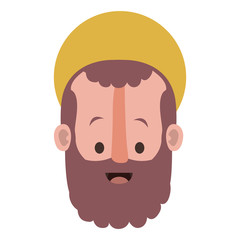 apostle of Jesus head with halo character vector illustration design