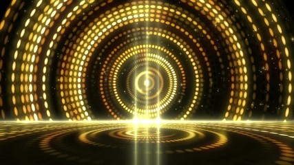 Poster - Futuristic abstract glittering moving golden and elegance lights pattern for stage performance show and video jockey  background and screensaver