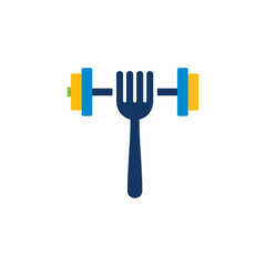 Sticker - Barbell Food Logo Icon Design